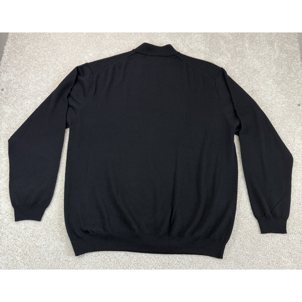 Pronto Uomo Mock Neck Sweater Men's XLT Black 100% Merino Extra Fine Wool - Picture 5 of 6